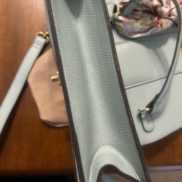 Nanette Lepore Riya Mineral Blue Top Handle crossbody Satchel W/Scarf bag - Picture 6 of 8